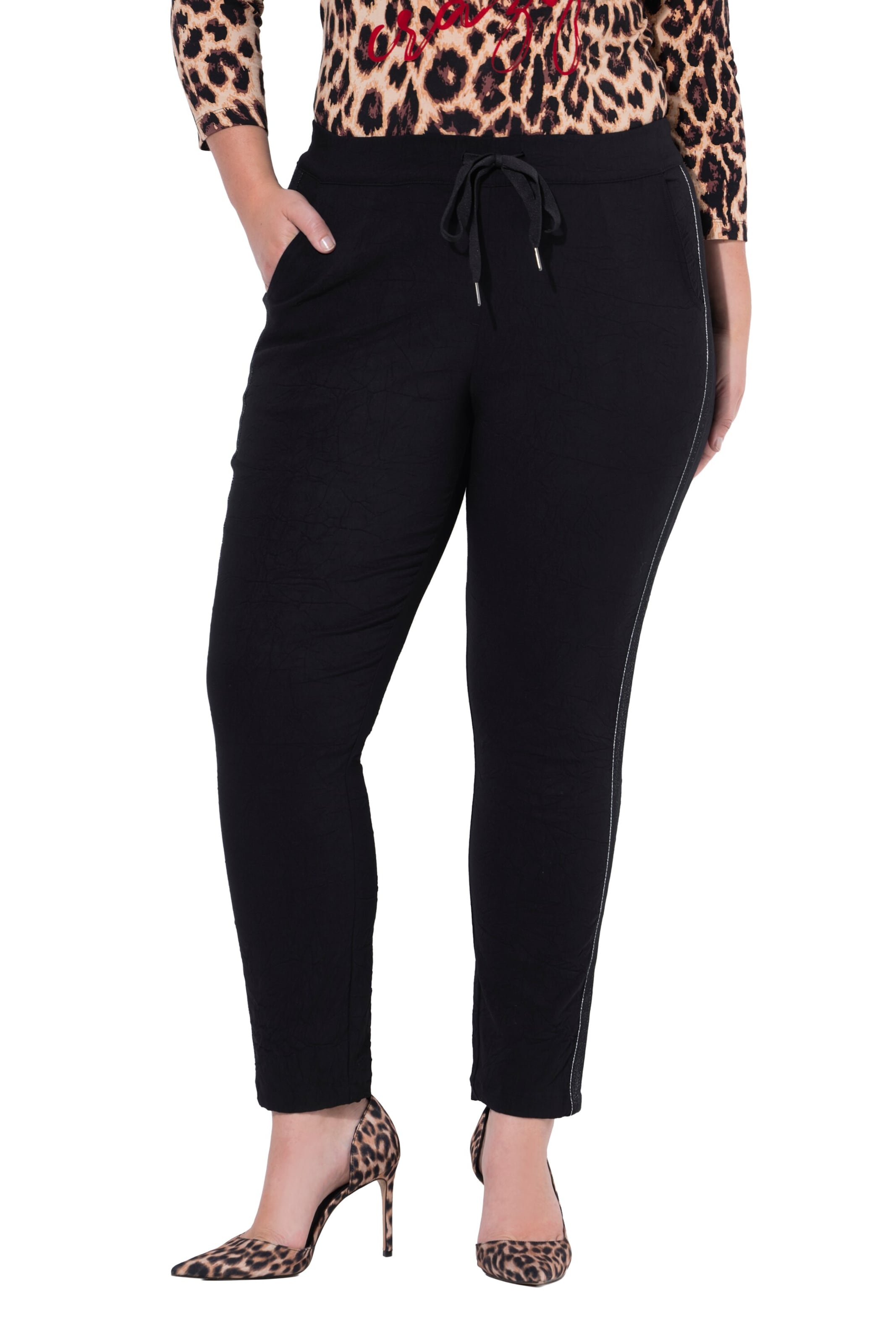 MIAMODA Regular Pants in Black: front