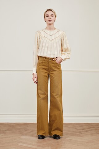 Wide Leg Jean 'Eva' Fabienne Chapot en beige : devant