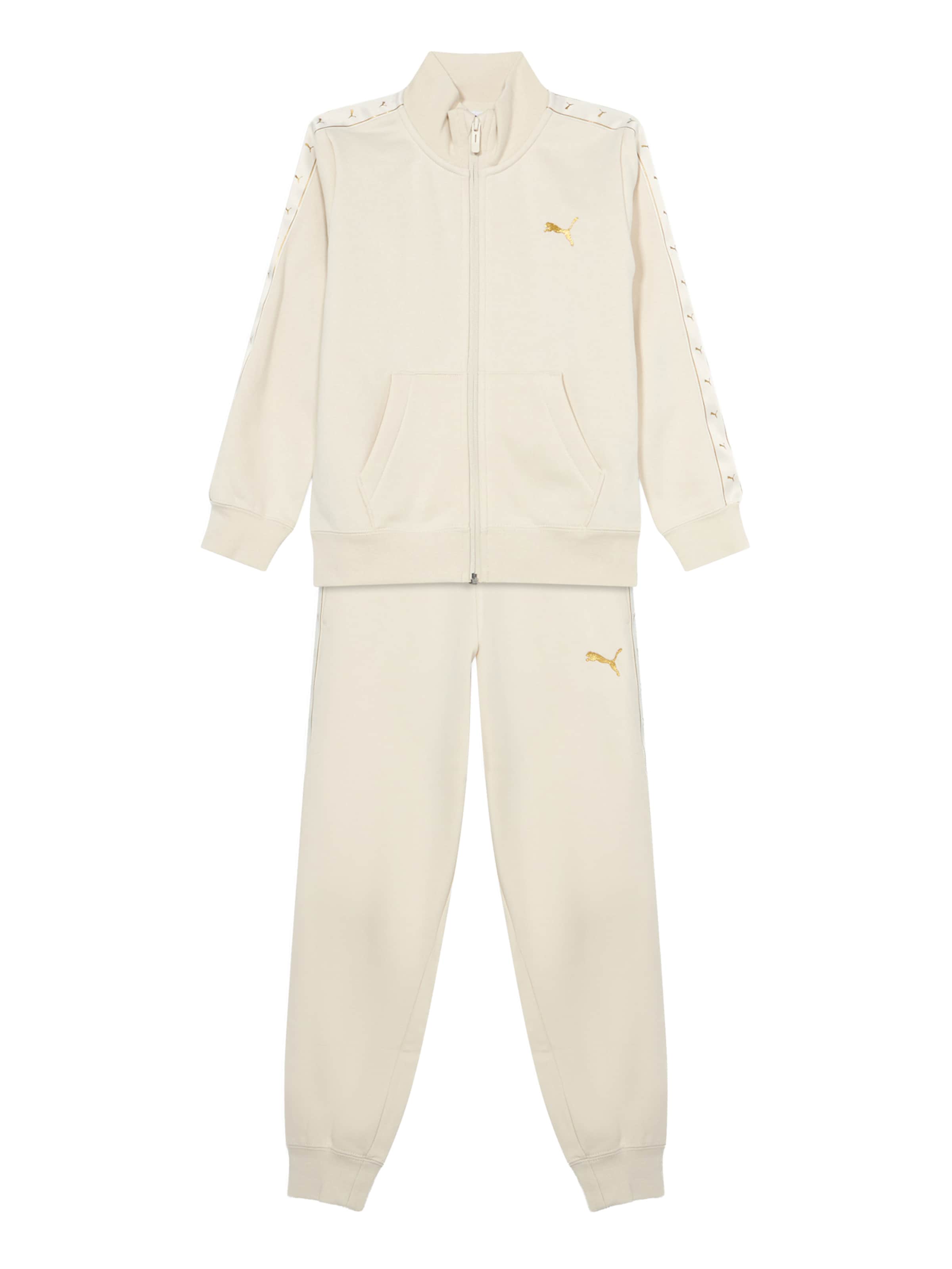 PUMA Sweatsuit 'Ess' in Beige: front