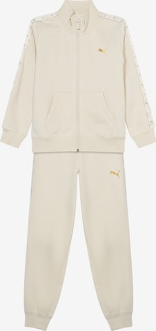 PUMA Sweatsuit 'Ess' in Beige: front