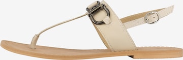 DreiMaster Vintage T-bar sandals in Beige: front