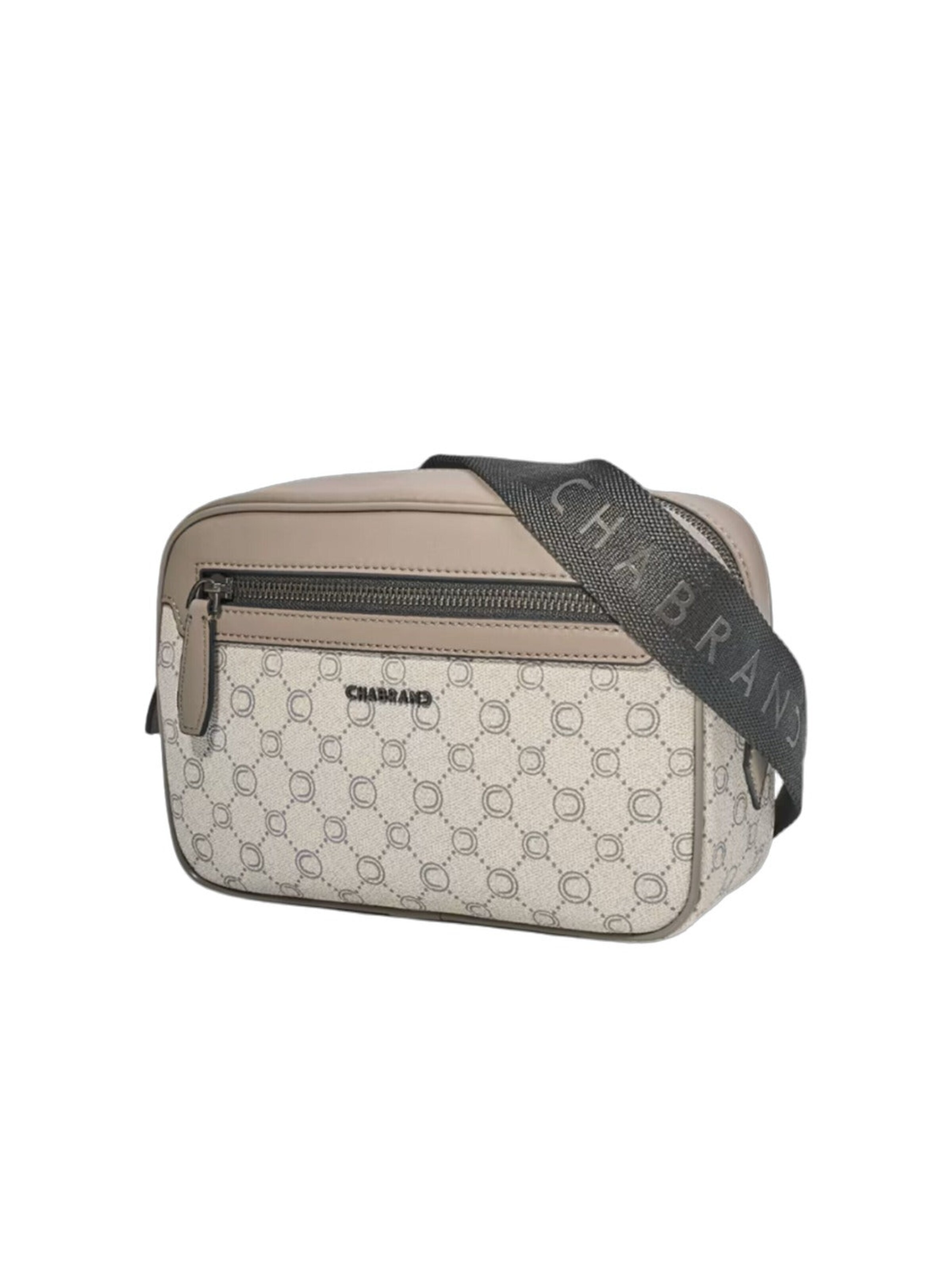 Chabrand Messenger 'Chabrand Sacoche en toile enduite garnie cuir Ecru Gris' i beige