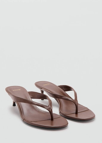 MANGO T-Bar Sandals 'Back' in Brown