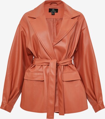 Threadbare Between-Season Jacket 'Coralie' in Orange: front