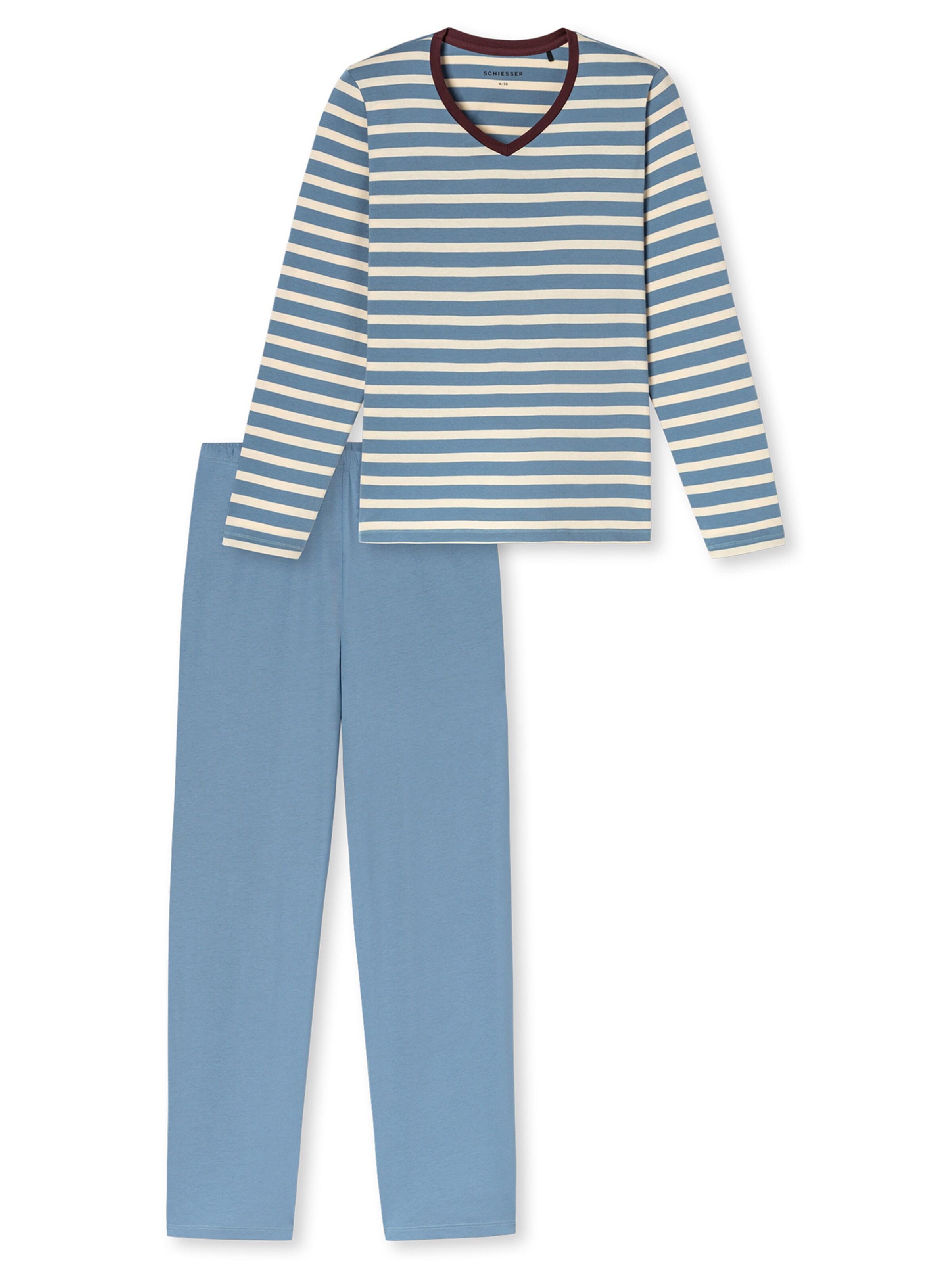 SCHIESSER Schlafanzug ' Casual Essentials ' in Blau: Vorderseite