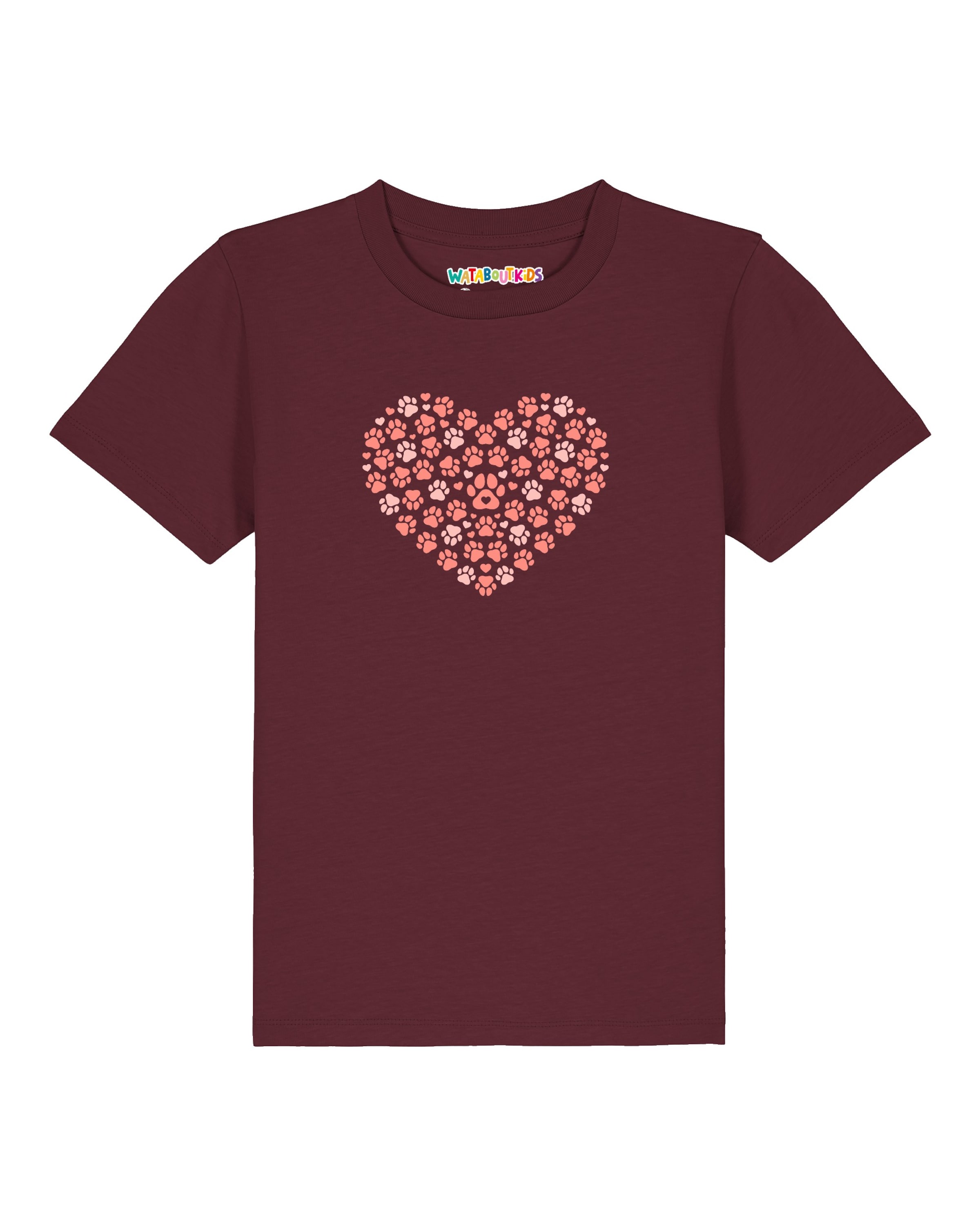 watabout.kids T-Shirt 'Pfotenliebe 02' in Rot: Vorderseite