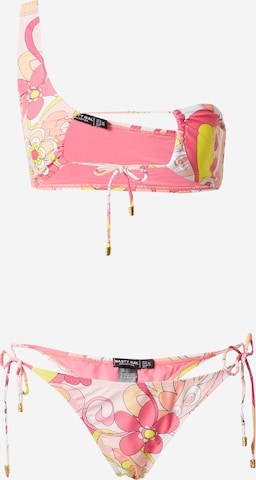 Bandeau Costum de baie două piese de la Nasty Gal pe roz: față