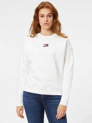 Sweat-shirt Tommy Jeans en beige : devant