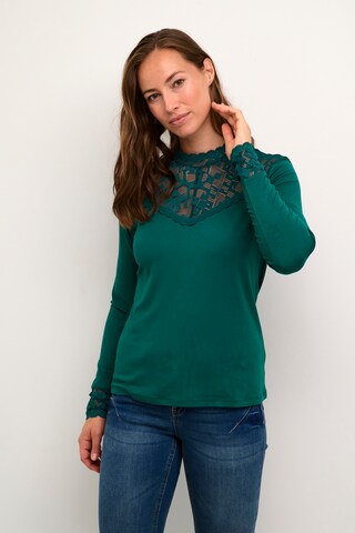 Cream Blouse in Groen: voorkant