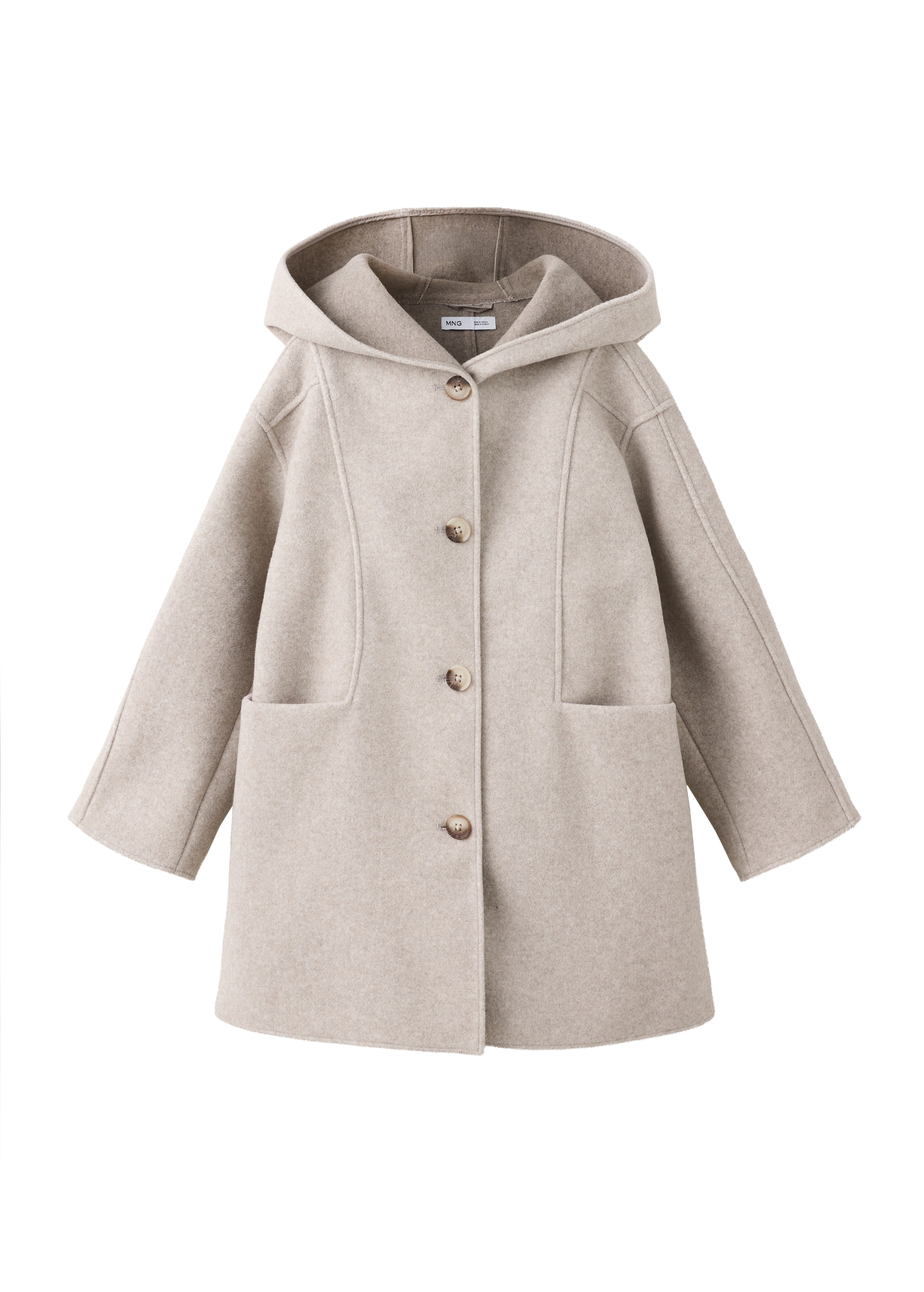 MANGO KIDS Pitkä takki 'SANDRA' värissä beige: etupuoli