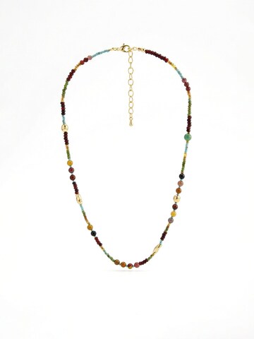 Nemomatheo Necklace 'Wandering Spirit – Mehrfarbige Natursteinkette' in Gold: front