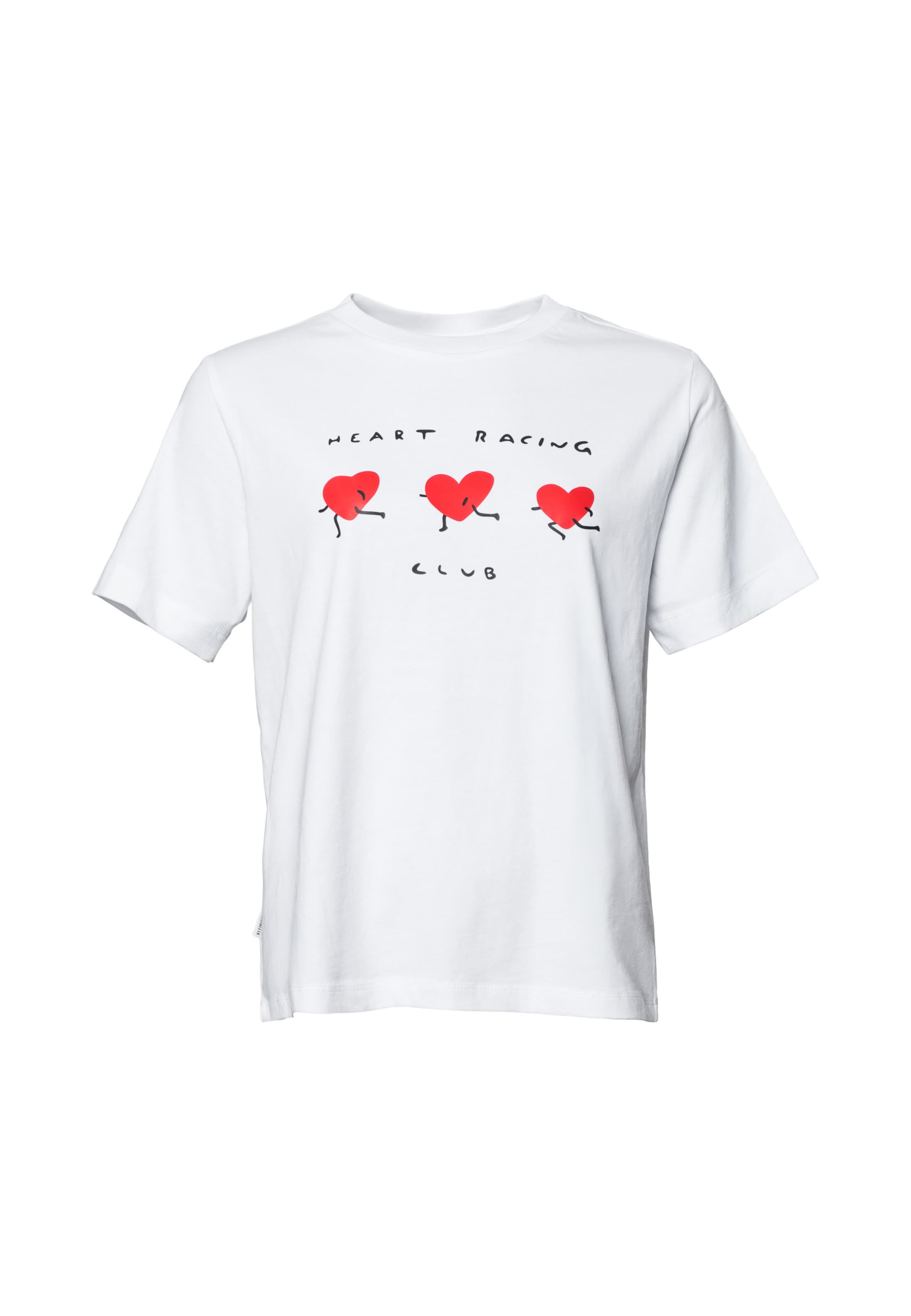 Kleinigkeit Shirt 'Heart Racing' in Wit: voorkant
