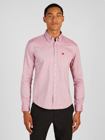 HUGO Red Slim fit Koszula 'Evito' w kolorze różowy: przód