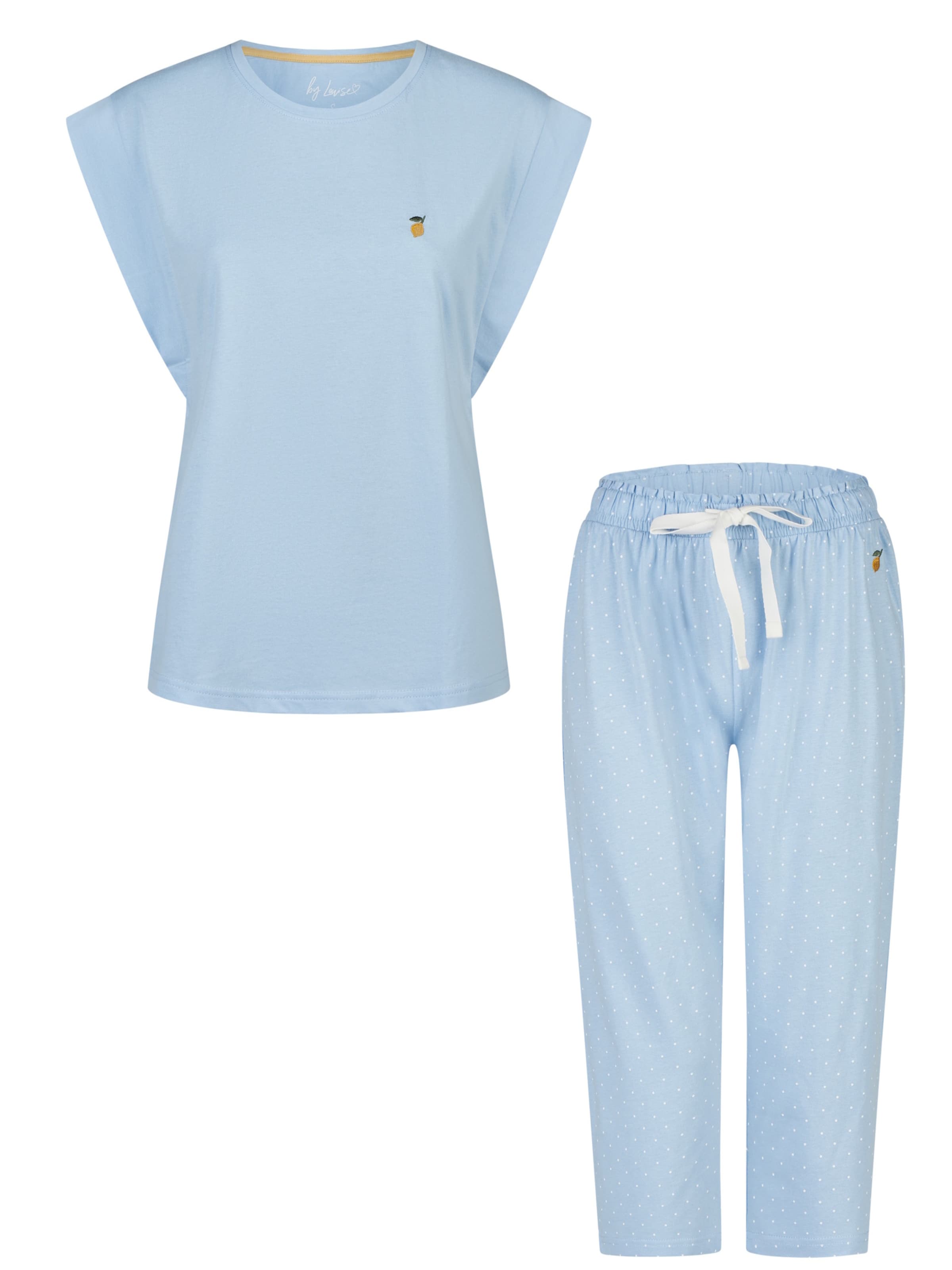 By Louise Pyjama 'Kapmouw' in Blauw: voorkant