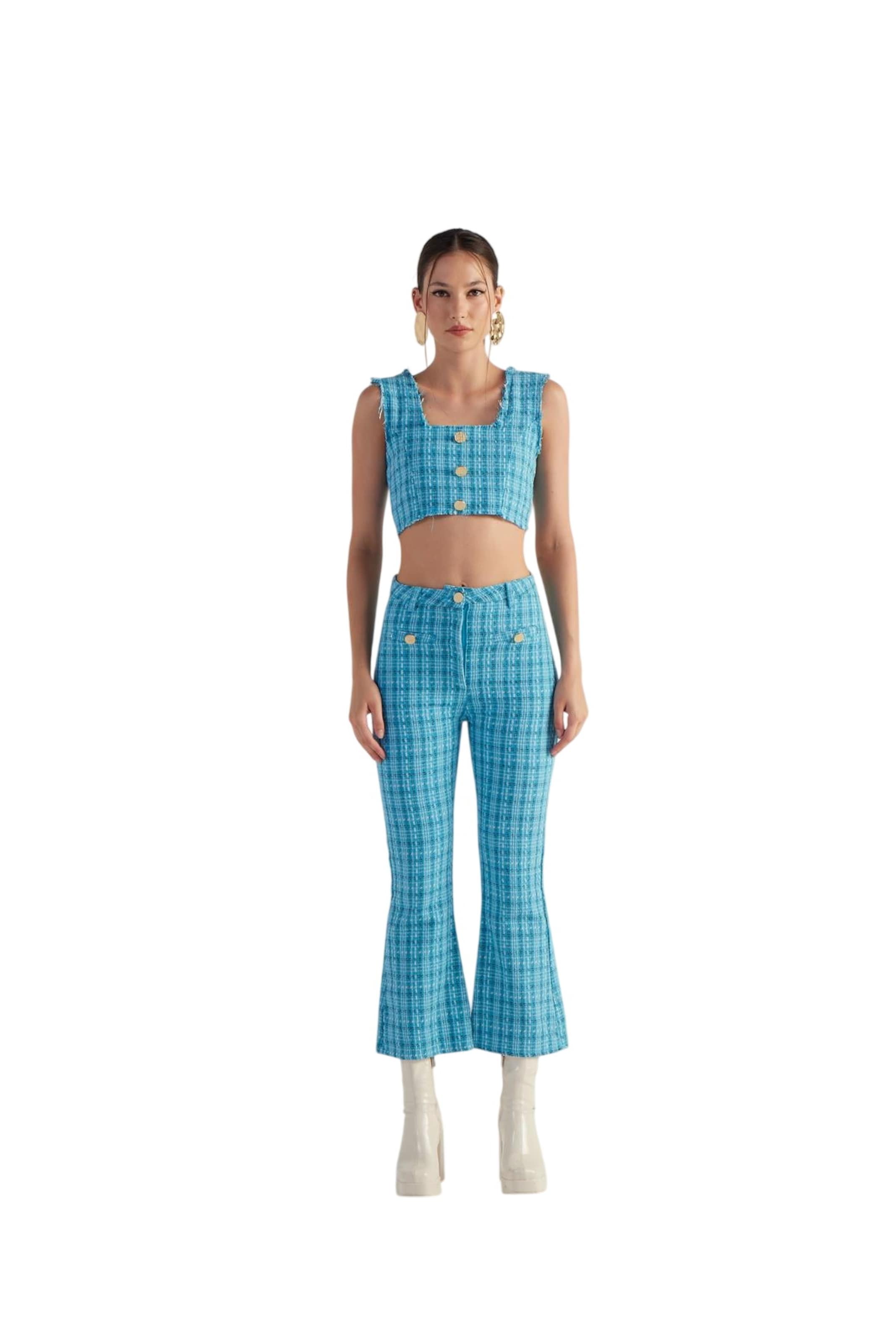 HOLLY LOLLY Flared Hose in Blau: Vorderseite