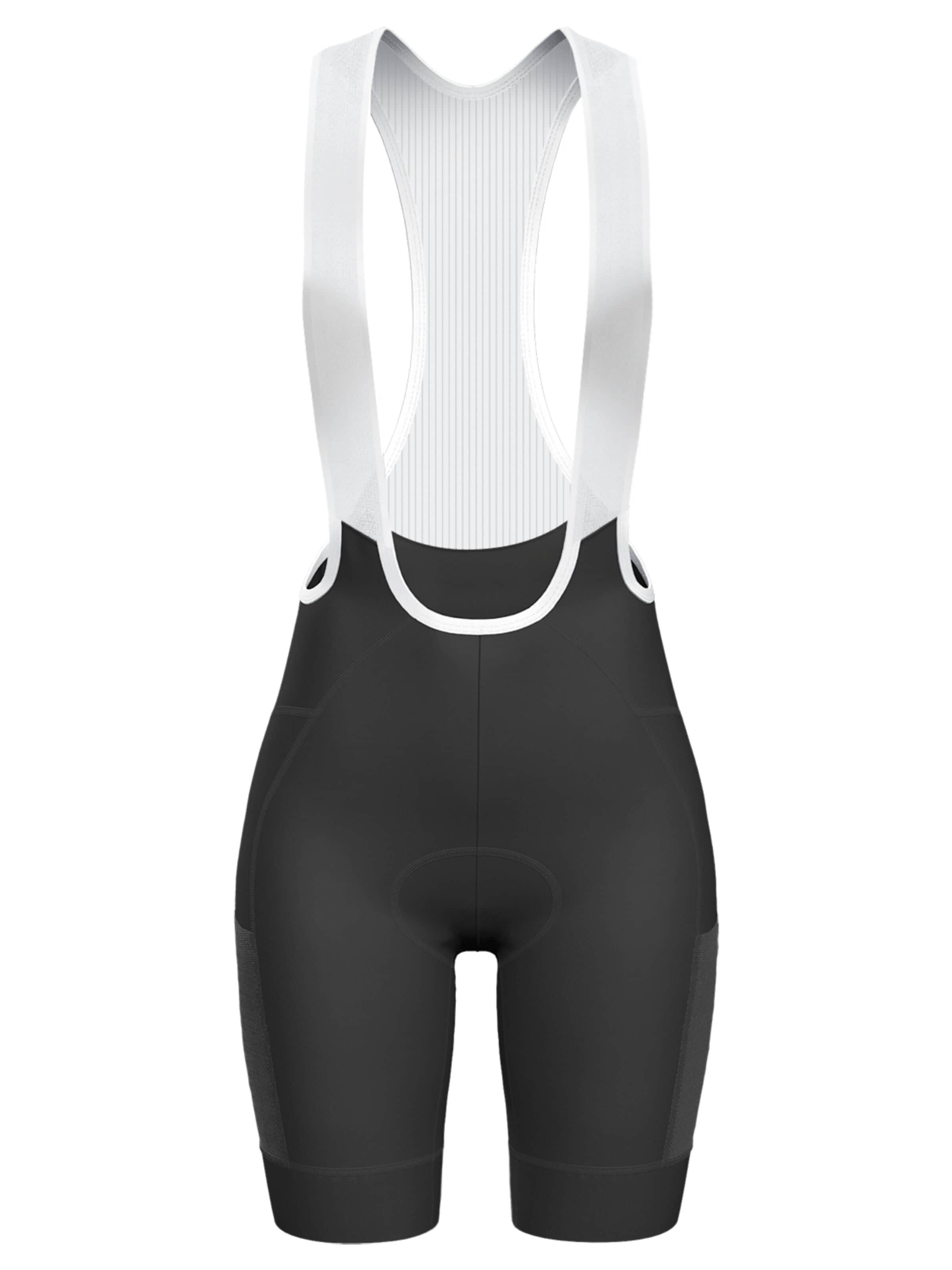WULIBIKE Skinny Workout Pants 'Damen Trägerhose 3D-Schaumpolster' in Black: front