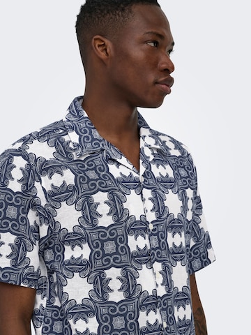 Only & Sons - Ajuste regular Camisa 'ONSCAIDEN' en azul
