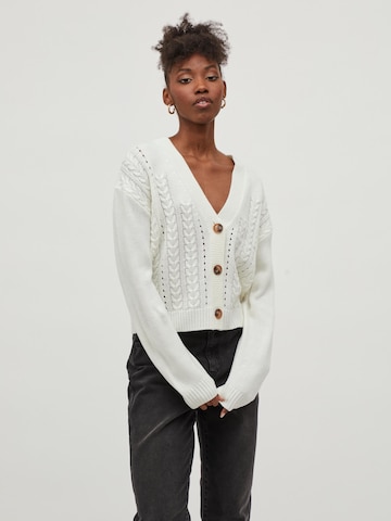 VILA Knit Cardigan 'Oa' in White: front