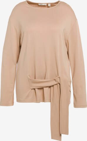 Sweat-shirt Ulla Popken en beige : devant