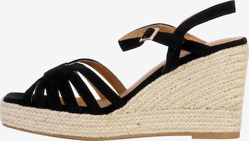 Sandalo di The Divine Factory in nero: frontale