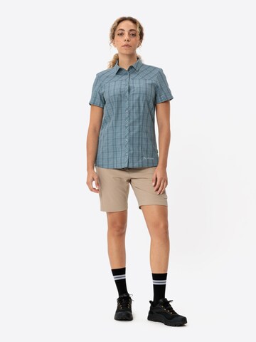 VAUDE Athletic Button Up Shirt 'Tacun II' in Blue