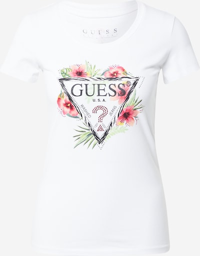 GUESS Majica 'REBECCA' | zelena / rdeča / bela barva, Prikaz izdelka