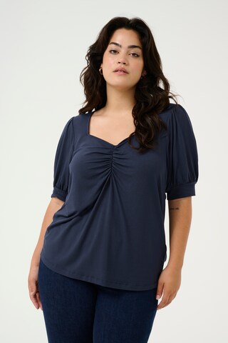 T-shirt 'KC Sissy' KAFFE CURVE en bleu : devant