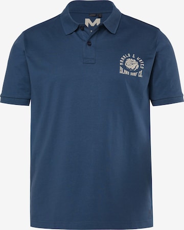 Men Plus Poloshirt in Blau: Vorderseite