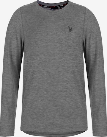 T-Shirt fonctionnel Spyder en gris : devant