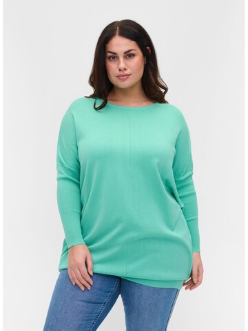 Zizzi Sweater 'Carrie' in Green: front