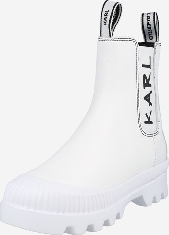 Karl Lagerfeld Chelsea Boots 'Trekka' in White: front