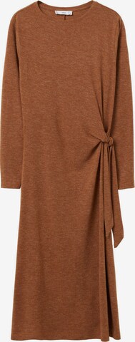 MANGO Knitted dress 'FERTIM' in Brown: front