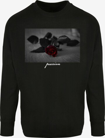 Mister Tee Shirt 'Passion Rose' in Black: front