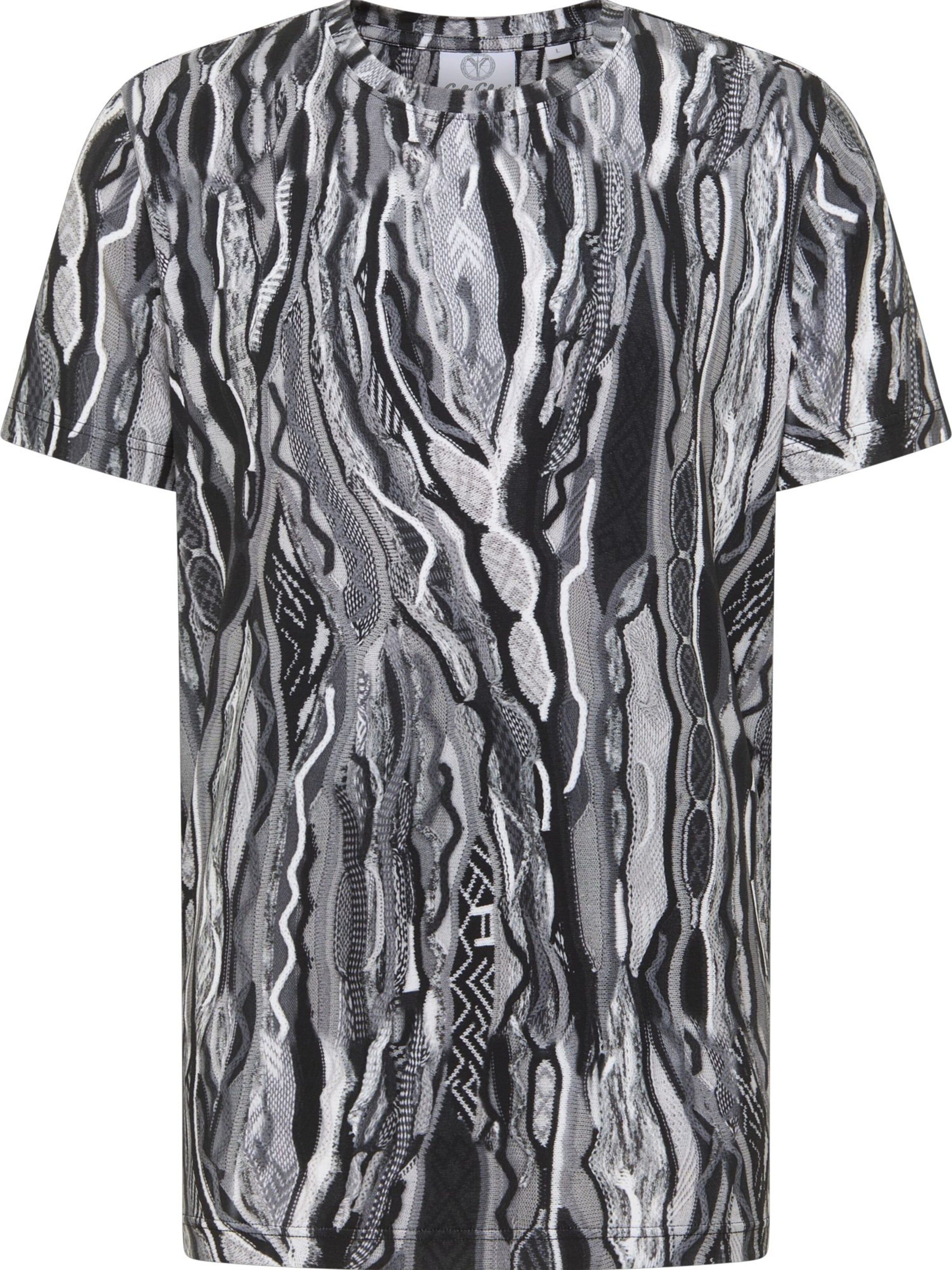Carlo Colucci T-Shirt 'Fanton' en gris / gris clair / noir, Vue avec produit