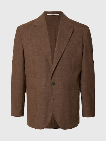SELECTED - Ajuste regular Chaqueta saco en marrón: frente