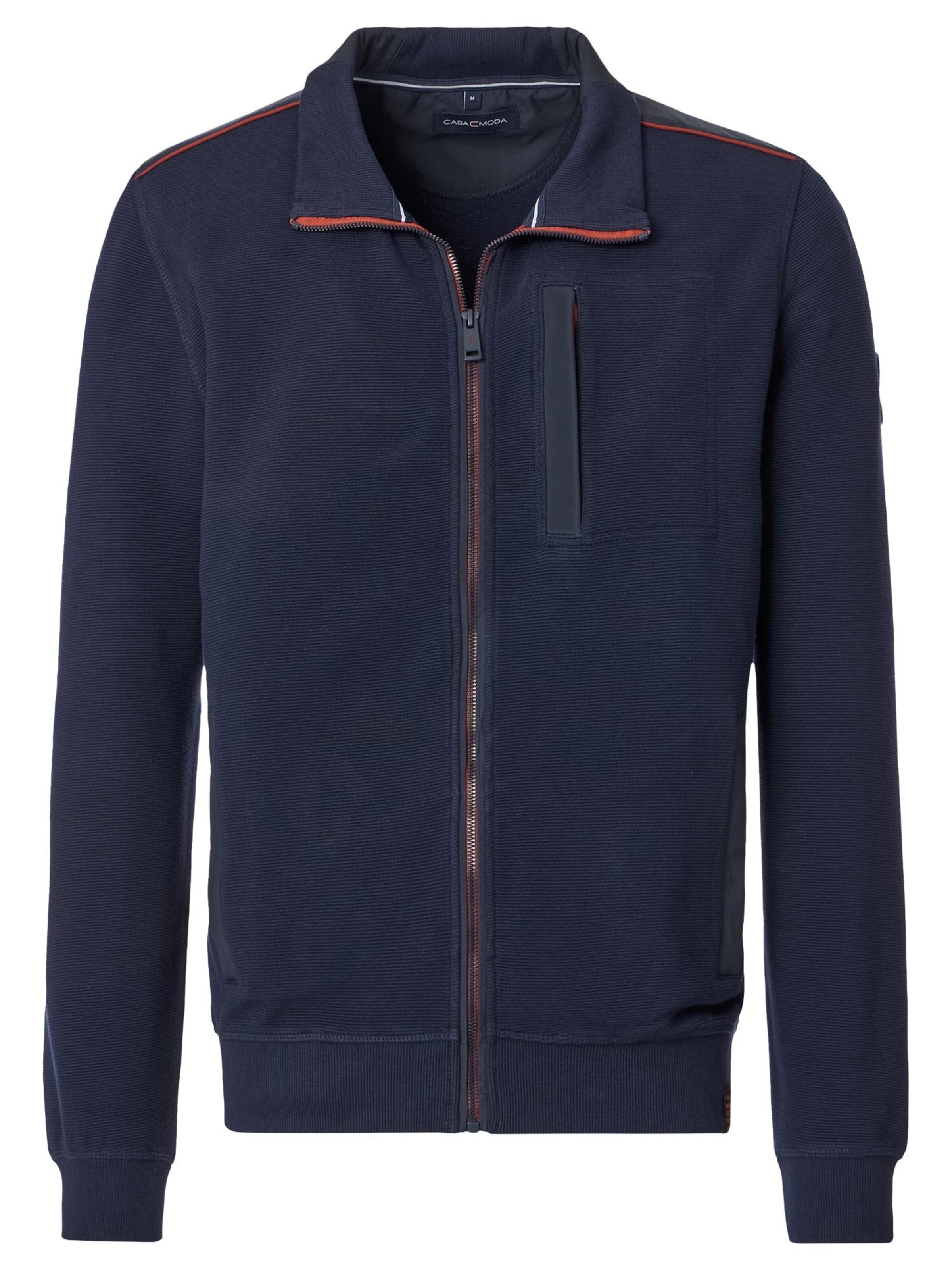 CASAMODA Sweatjacke 'Basic'‌‌‌‌‌‌ in Blau: Vorderseite