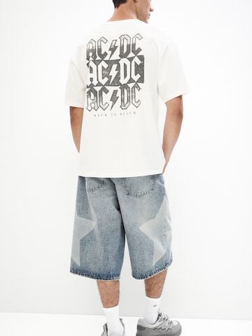 Pull&Bear Paita 'AC/DC' värissä valkoinen
