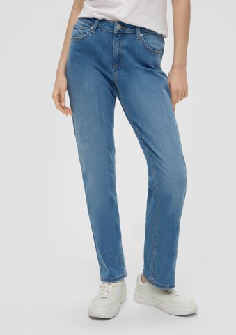 QS Regular Broek 'Catie' in Blauw: voorkant