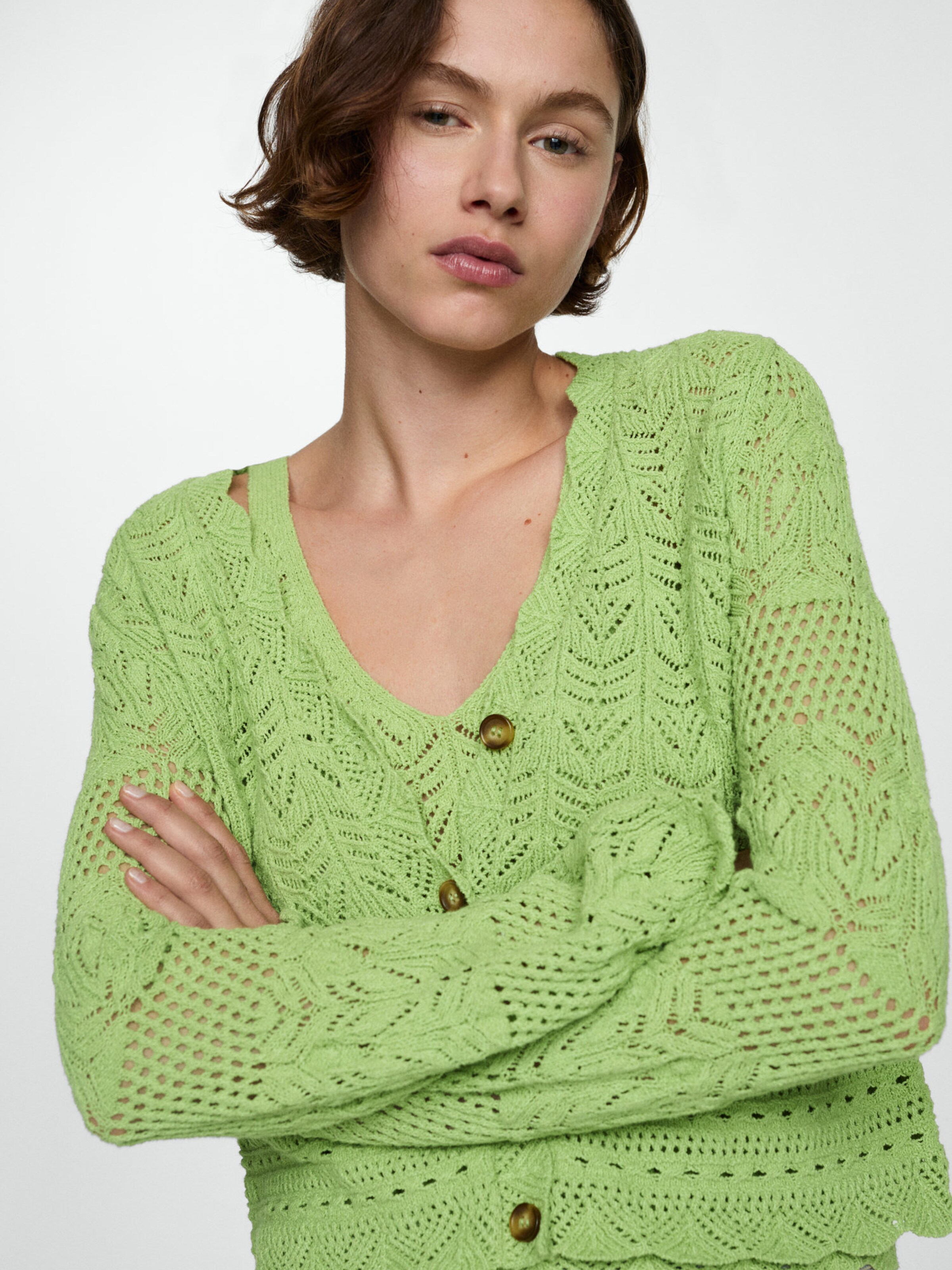 Mango open knit cardigan hotsell