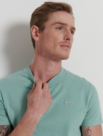 Superdry SUPERDRY Mikrostrukturiertes T-Shirt aus Bio-Baumwolle mit Stickerei in Grün