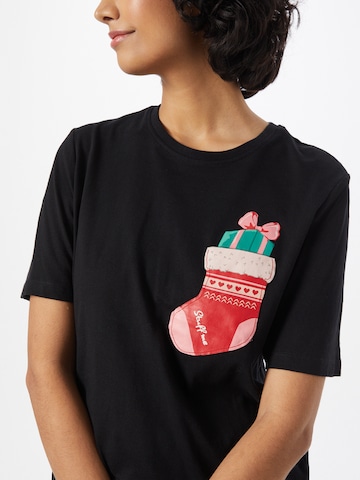 ONLY T-Shirt 'Santa' in Schwarz