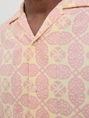 JACK & JONES Comfort fit Button Up Shirt 'JORHydra' in Yellow