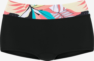 LASCANA ACTIVE Athletic Bikini Bottoms in Black: front