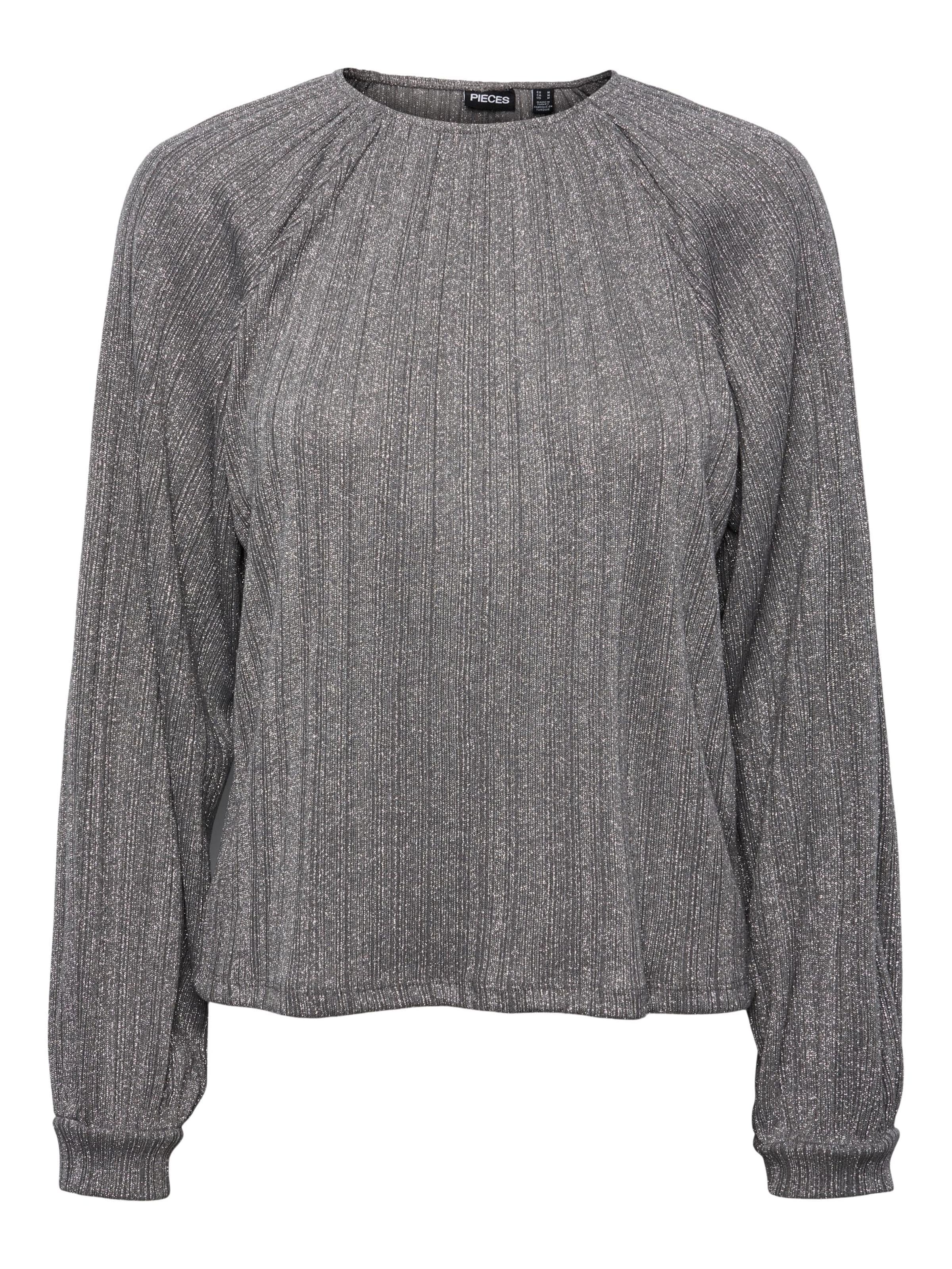 PIECES Pluus 'Dalilah', värv hall: eest vaates