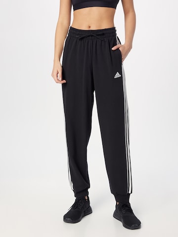 ADIDAS SPORTSWEAR Tapered Workout Pants 'Essentials' in Black: front