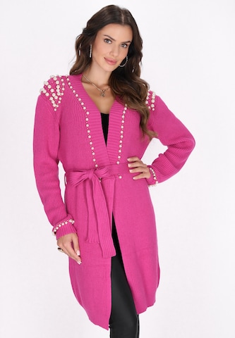 faina Knit cardigan in Pink: front