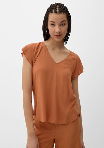 QS Blouse in Bruin: voorkant