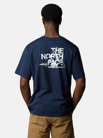 T-Shirt 'Mountain Sketch' THE NORTH FACE en bleu : devant