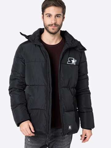 Starter Black Label Regular fit Winterjas in Zwart: voorkant