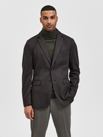 SELECTED Regular Fit Sakko 'OLIVER' in Braun: Vorderseite